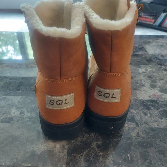 SQL Faux Fur Lined Women's EU 43 Tan Brown Suede Snow Boot - Picture 5 of 8